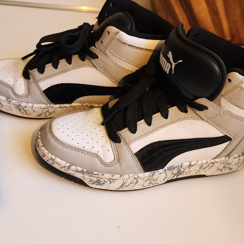 Puma Kids High-Top Sneakers - Black and White
